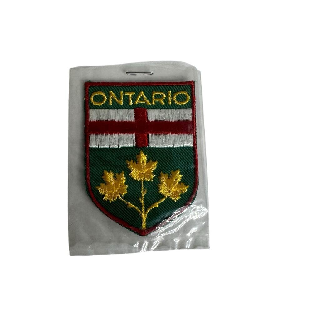 Province Of Ontario Canada Coat Of Arms Theme Shield Crest Sew On Patch Vintage
